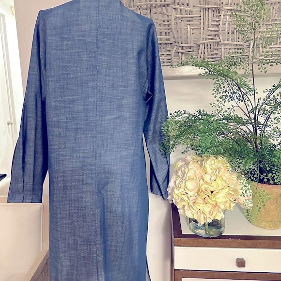 NWT Zero + Maria Cornejo Washed Indigo 100%Cotton, sleeves, 2 pockets - Picture 6 of 16